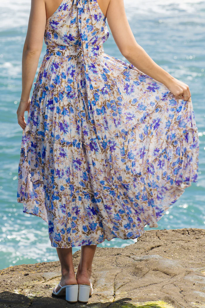 Amalfi Blue Floral Maxi Dress