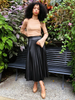 Newly arrived Harley Black Faux Leather Pleated Midi Skirt
