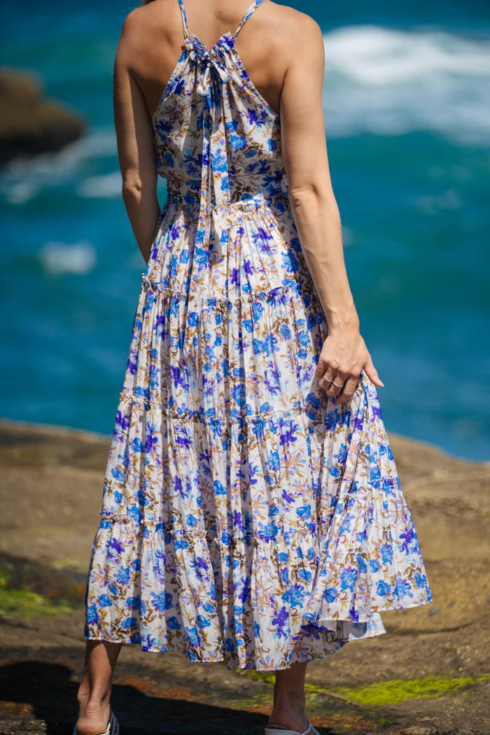 Amalfi Blue Floral Maxi Dress