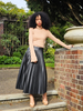 Newly arrived Harley Black Faux Leather Pleated Midi Skirt